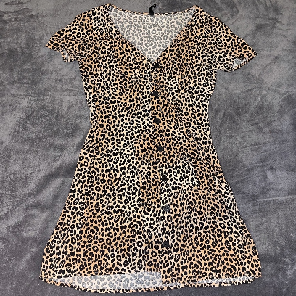 Cheetah button-up mini dress